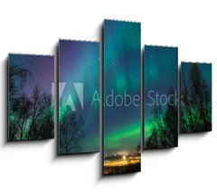 Obraz 5D ptidln - 150 x 100 cm F_GB50095169 - Northern Lights over City