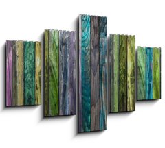 Obraz   Panorama planches de bois multicolores, 150 x 100 cm
