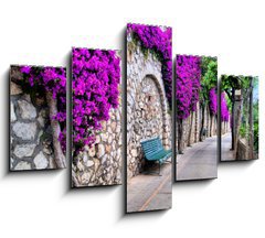 Obraz   Vibrant flower draped pathway in Capri, Italy, 150 x 100 cm