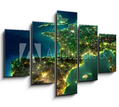 Obraz   Night Earth. A piece of Europe  Spain, Portugal, France, 150 x 100 cm