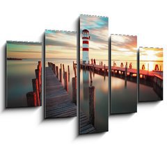 Obraz 5D ptidln - 150 x 100 cm F_GB51901160 - Lighthouse - Lake in Austria