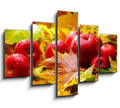 Obraz   Harvest. Autumn still life with red apples and leaves, 150 x 100 cm