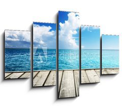 Obraz   Caribbean sea and wooden platform, 150 x 100 cm
