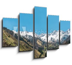 Obraz   Nature of mountains, snow, road on Medeo in Almaty, Kazakhstan, 150 x 100 cm