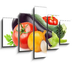 Obraz 5D ptidln - 150 x 100 cm F_GB54339773 - Fresh vegetables isolated on white - erstv zelenina izolovanch na blm