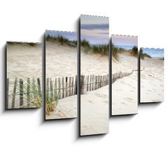 Obraz 5D ptidln - 150 x 100 cm F_GB54417902 - Grassy sand dunes landscape at sunrise