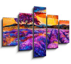 Obraz 5D ptidln - 150 x 100 cm F_GB54800593 - Lavender fields