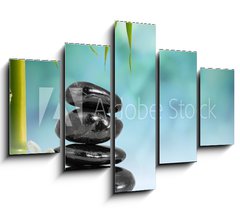 Obraz 5D ptidln - 150 x 100 cm F_GB55037906 - Stones and Bamboo on the water with narcissus flower