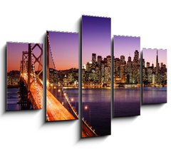 Obraz   San Francisco skyline and Bay Bridge at sunset, California, 150 x 100 cm