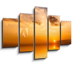 Obraz   Beautiful sunset with clouds reflected in water., 150 x 100 cm
