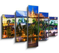 Obraz 5D ptidln - 150 x 100 cm F_GB58144488 - Night scenery of Prague, Czech Republic