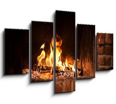 Obraz   Fire in fireplace, 150 x 100 cm