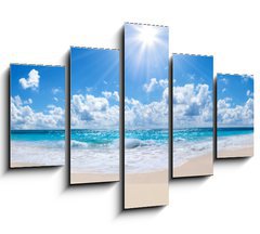 Obraz 5D ptidln - 150 x 100 cm F_GB59945856 - tropical beach and sea - landscape - tropick ple a moe