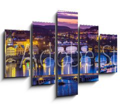 Obraz 5D ptidln - 150 x 100 cm F_GB60176684 - Bridges in Prague over the river at sunset