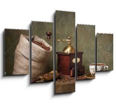 Obraz 5D ptidln - 150 x 100 cm F_GB61329074 - Still life with cup of coffee and grinder