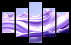 Obraz 5D ptidln - 150 x 100 cm F_GB628987228 - Abstract purple fluid art in bright colors. Lavender background for advertising cosmetic products.Generative Ai content.