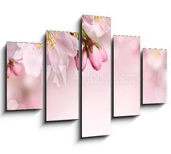 Obraz 5D ptidln - 150 x 100 cm F_GB62918390 - Spring flowers background with pink blossom
