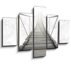 Obraz 5D ptidln - 150 x 100 cm F_GB62972364 - Rope Bridge Above The Clouds