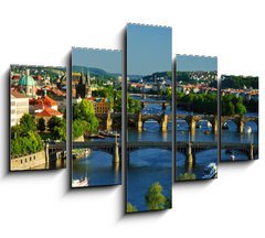 Obraz   View of Charles Bridge in Prague from Letensky gardens., 150 x 100 cm