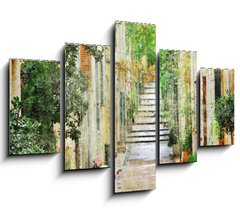 Obraz 5D ptidln - 150 x 100 cm F_GB64960095 - charming streets of mediterranian, artistic picture