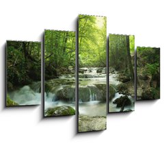 Obraz 5D ptidln - 150 x 100 cm F_GB65985516 - forest waterfall