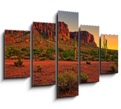 Obraz 5D ptidln - 150 x 100 cm F_GB66008213 - Desert sunset with mountain near Phoenix, Arizona, USA