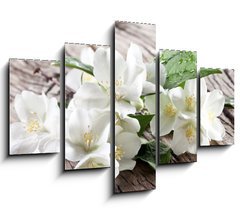 Obraz 5D ptidln - 150 x 100 cm F_GB67481139 - Jasmine flowers over old wooden table.