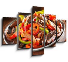 Obraz   mexican food  beef fajitas and bell peppers, 150 x 100 cm