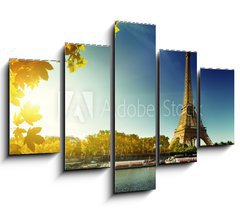 Obraz 5D ptidln - 150 x 100 cm F_GB68288311 - Seine in Paris with Eiffel tower in autumn season