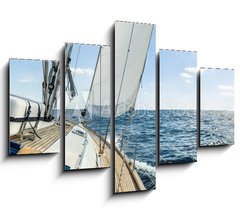 Obraz   Yacht sail in the Atlantic ocean at sunny day cruise, 150 x 100 cm