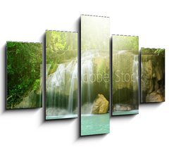 Obraz 5D ptidln - 150 x 100 cm F_GB69089073 - Deep forest waterfall