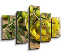 Obraz 5D ptidln - 150 x 100 cm F_GB69210811 - olive oil and olives