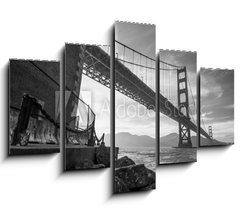 Obraz   Golden Gate Bridge Black and White, 150 x 100 cm