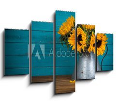 Obraz 5D ptidln - 150 x 100 cm F_GB70279016 - sunflower in metal vase
