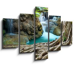 Obraz   banyan tree and limestone waterfalls in purity deep forest use n, 150 x 100 cm