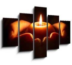 Obraz   prayer  candle in hands, 150 x 100 cm