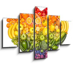 Obraz   Rainbow heart of fruits and vegetables, 150 x 100 cm