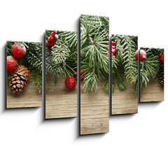 Obraz 5D ptidln - 150 x 100 cm F_GB73500811 - Christmas tree branches background