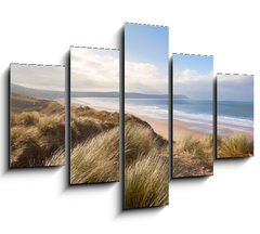 Obraz 5D ptidln - 150 x 100 cm F_GB75128584 - Sand Dunes and Woolacombe Beach