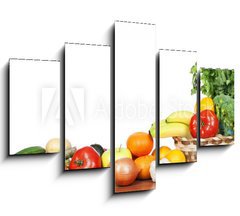 Obraz   Fruits and vegetables isolated white background, 150 x 100 cm