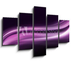 Obraz 5D ptidln - 150 x 100 cm F_GB75647079 - fioletowe fale na czarnym tle