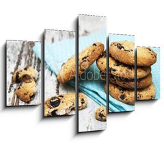 Obraz 5D ptidln - 150 x 100 cm F_GB75839613 - Chocolate cookies on wooden table