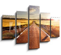 Obraz 5D ptidln - 150 x 100 cm F_GB77088683 - Aventuras y viajes por carretera.Carretera y campos