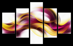 Obraz   Beautiful Yellow Waves On a White Background, 150 x 100 cm