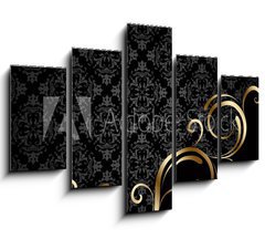 Obraz 5D ptidln - 150 x 100 cm F_GB78110986 - Black and golden background 3