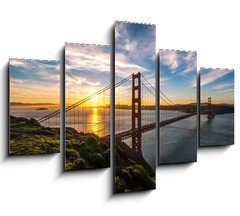 Obraz 5D ptidln - 150 x 100 cm F_GB78121192 - Golden Gate Bridge in San Francisco sunrise