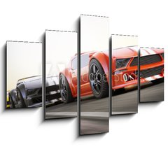 Obraz   The race , Exotic sports cars racing with motion blur, 150 x 100 cm