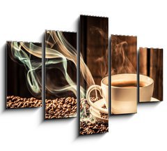Obraz   Taste coffee cup with roasted seeds, 150 x 100 cm