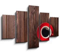 Obraz 5D ptidln - 150 x 100 cm F_GB80745295 - Coffee cup on wooden table background