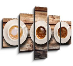 Obraz 5D ptidln - 150 x 100 cm F_GB80914865 - tris di caff   su fondo legno - tris di caff su fondo legno